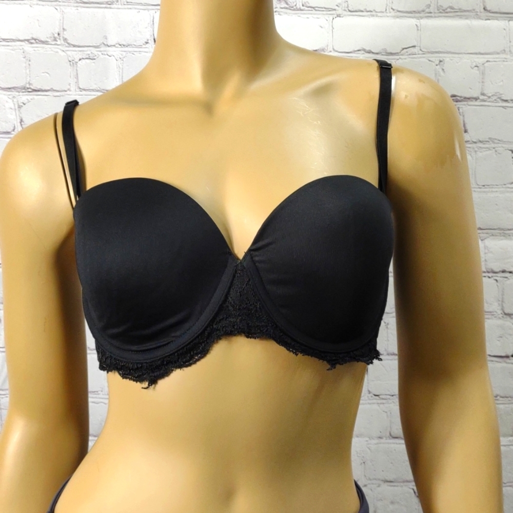 Women's Pink K size 36C Black convertible Bra